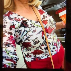 Stretch DVF top printed sheer